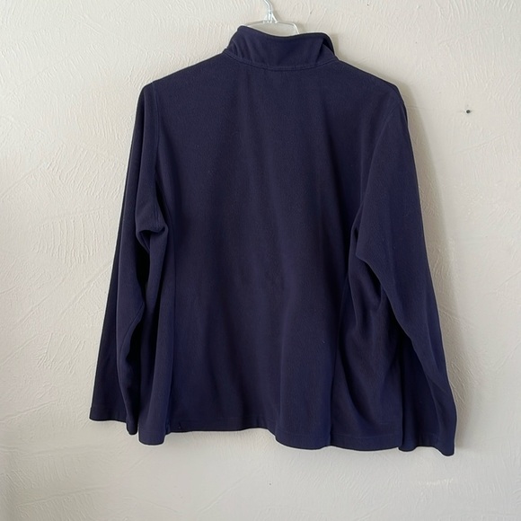 Lands End Micro Fleece Pullover 3/4 Zipper Size Lg 14-16 Navy Blue Long Sleeve - Picture 2 of 12